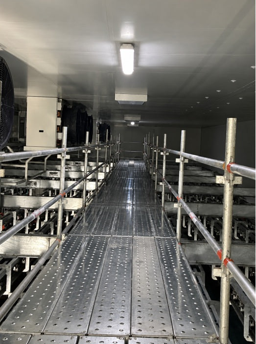 Scaffolding hire Bourke NSW: scaffold roof access for cleaning and air conditioning maintenance at the Bourke Abattoir