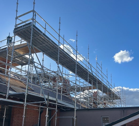 Scaffolding hire Moree NSW: scaffold roof access at Moree Courthouse, a heritage roof dating back around 160 years
