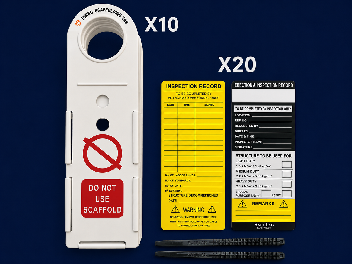 Scaffolding Tag Box & Holders Dubbo – Keep your scaffold inspections organised with a practical scaffolding tag box, complete with tags and tag holders for clear identification and safety management on Dubbo worksites.